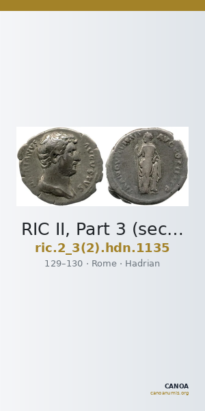 RIC II, Part 3 (second edition) Hadrian 1135 — CANOA