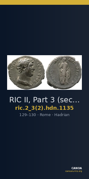 RIC II, Part 3 (second edition) Hadrian 1135 — CANOA