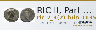 RIC II, Part 3 (second edition) Hadrian 1135 — CANOA