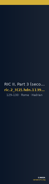RIC II, Part 3 (second edition) Hadrian 1139-1141 — CANOA