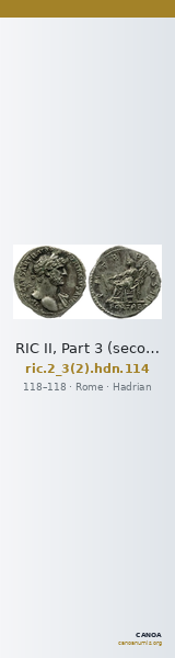 RIC II, Part 3 (second edition) Hadrian 114 — CANOA