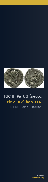 RIC II, Part 3 (second edition) Hadrian 114 — CANOA