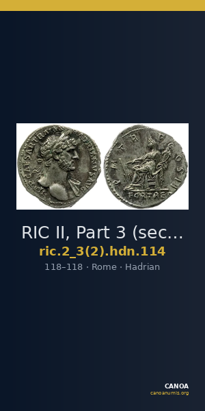 RIC II, Part 3 (second edition) Hadrian 114 — CANOA