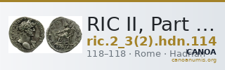 RIC II, Part 3 (second edition) Hadrian 114 — CANOA