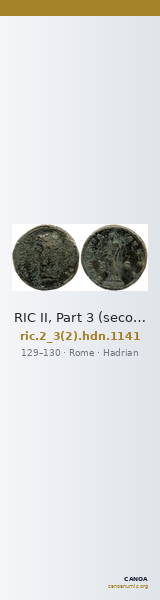 RIC II, Part 3 (second edition) Hadrian 1141 — CANOA