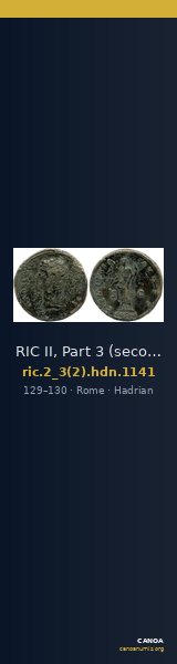 RIC II, Part 3 (second edition) Hadrian 1141 — CANOA