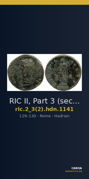 RIC II, Part 3 (second edition) Hadrian 1141 — CANOA