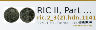 RIC II, Part 3 (second edition) Hadrian 1141 — CANOA