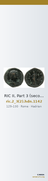 RIC II, Part 3 (second edition) Hadrian 1142 — CANOA
