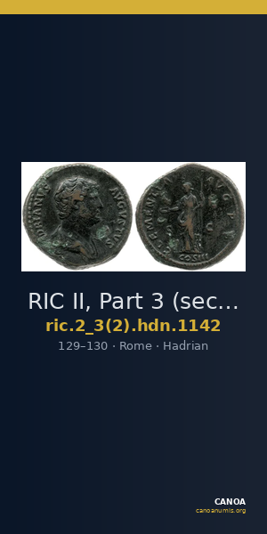 RIC II, Part 3 (second edition) Hadrian 1142 — CANOA