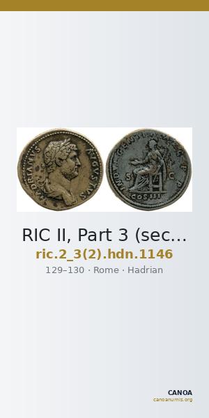 RIC II, Part 3 (second edition) Hadrian 1146 — CANOA