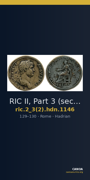 RIC II, Part 3 (second edition) Hadrian 1146 — CANOA