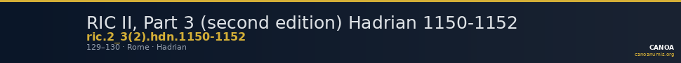 RIC II, Part 3 (second edition) Hadrian 1150-1152 — CANOA