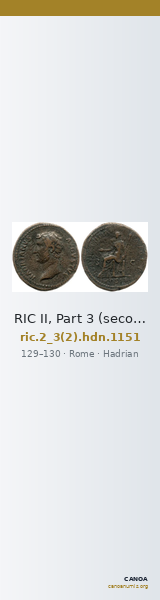RIC II, Part 3 (second edition) Hadrian 1151 — CANOA