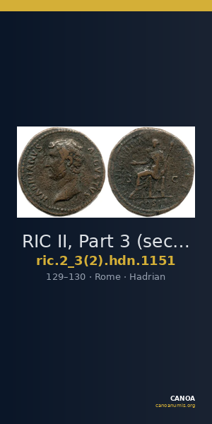 RIC II, Part 3 (second edition) Hadrian 1151 — CANOA