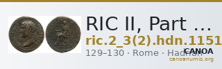 RIC II, Part 3 (second edition) Hadrian 1151 — CANOA