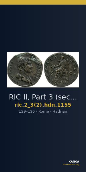 RIC II, Part 3 (second edition) Hadrian 1155 — CANOA