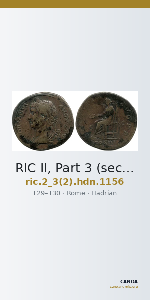 RIC II, Part 3 (second edition) Hadrian 1156 — CANOA