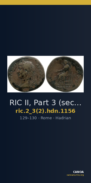 RIC II, Part 3 (second edition) Hadrian 1156 — CANOA