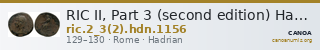 RIC II, Part 3 (second edition) Hadrian 1156 — CANOA