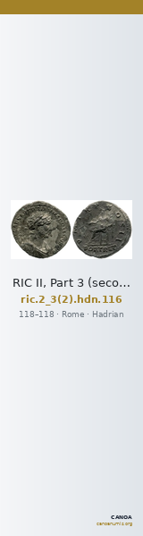RIC II, Part 3 (second edition) Hadrian 116 — CANOA
