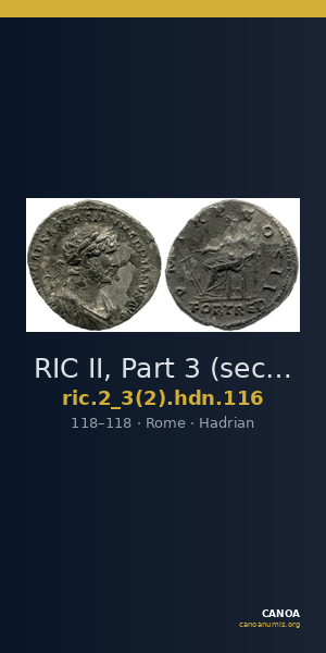 RIC II, Part 3 (second edition) Hadrian 116 — CANOA