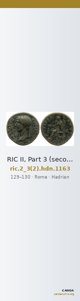 RIC II, Part 3 (second edition) Hadrian 1163 — CANOA