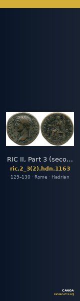 RIC II, Part 3 (second edition) Hadrian 1163 — CANOA