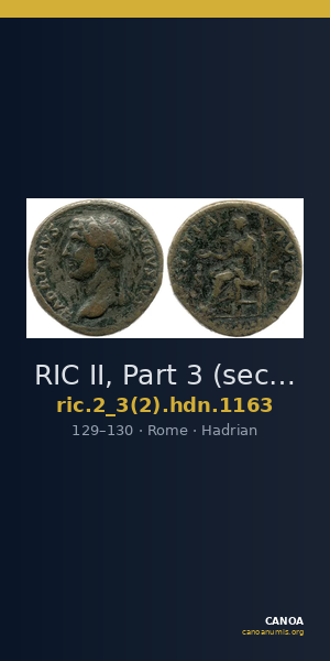 RIC II, Part 3 (second edition) Hadrian 1163 — CANOA