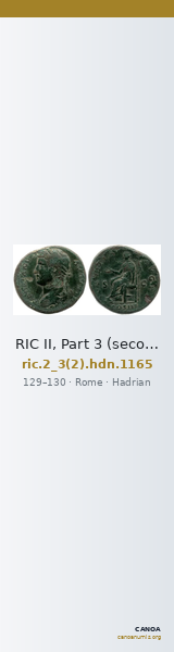 RIC II, Part 3 (second edition) Hadrian 1165 — CANOA