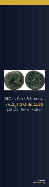 RIC II, Part 3 (second edition) Hadrian 1165 — CANOA