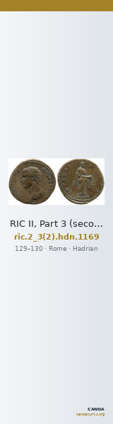 RIC II, Part 3 (second edition) Hadrian 1169 — CANOA