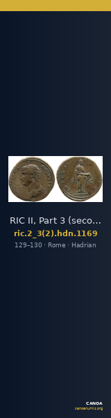 RIC II, Part 3 (second edition) Hadrian 1169 — CANOA