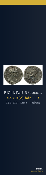 RIC II, Part 3 (second edition) Hadrian 117 — CANOA