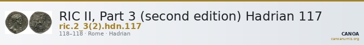 RIC II, Part 3 (second edition) Hadrian 117 — CANOA