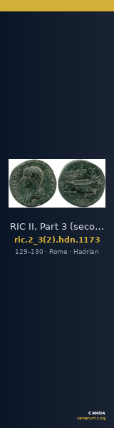 RIC II, Part 3 (second edition) Hadrian 1173 — CANOA