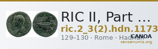 RIC II, Part 3 (second edition) Hadrian 1173 — CANOA