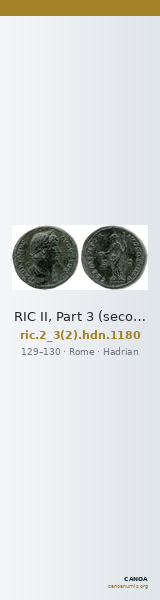 RIC II, Part 3 (second edition) Hadrian 1180 — CANOA