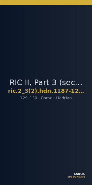RIC II, Part 3 (second edition) Hadrian 1187-1200 — CANOA
