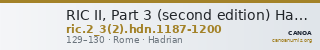 RIC II, Part 3 (second edition) Hadrian 1187-1200 — CANOA