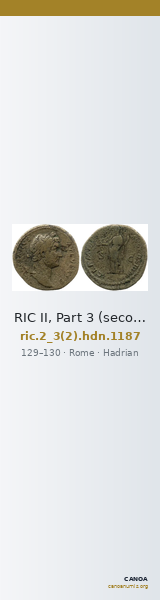 RIC II, Part 3 (second edition) Hadrian 1187 — CANOA