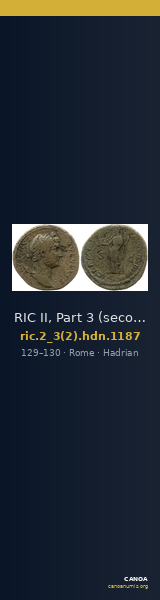 RIC II, Part 3 (second edition) Hadrian 1187 — CANOA