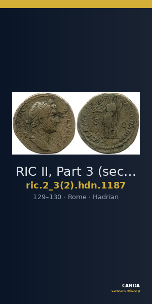 RIC II, Part 3 (second edition) Hadrian 1187 — CANOA