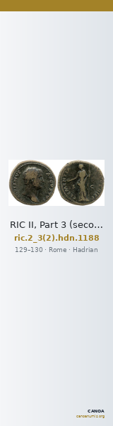 RIC II, Part 3 (second edition) Hadrian 1188 — CANOA