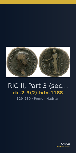 RIC II, Part 3 (second edition) Hadrian 1188 — CANOA