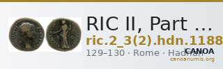 RIC II, Part 3 (second edition) Hadrian 1188 — CANOA