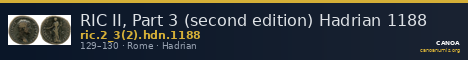 RIC II, Part 3 (second edition) Hadrian 1188 — CANOA