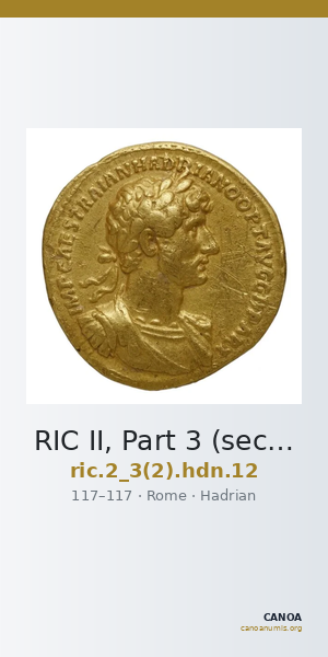 RIC II, Part 3 (second edition) Hadrian 12 — CANOA
