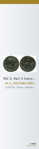 RIC II, Part 3 (second edition) Hadrian 1203 — CANOA
