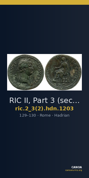 RIC II, Part 3 (second edition) Hadrian 1203 — CANOA